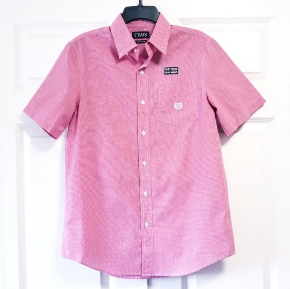 Chaps Classic-Fit Easy Care Button Down Red Shirt